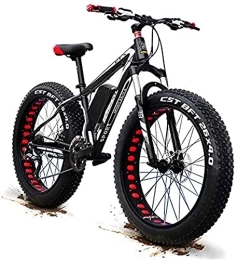 QIQIZHANG Electric Bike QIQIZHANG 26''*4'' Fat Tire E-bike Electric Bike for Adults, 1500 Motor Tyre Mountain 7 Speeds Snow All Terrain with 48V Removable Lithium Battery Hydraulic Disc Brakes Men Women, Black