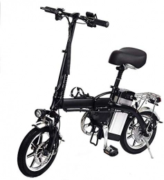 QLHQWE Bike QLHQWE 14" Folding Electric Bike with 48V 10AH Lithium Battery 350w High-speed Motor for Adults -Black