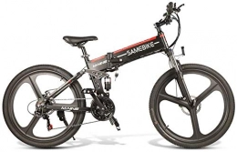 QLHQWE Bike QLHQWE Samebike 26" Folding Electric Bike E-bike Aluminum Alloy 10.4AH 350W City Bicycle, 4-bar Full Suspension System, Shimano 21-speed, 35KM / H, 499WH, Max 80KM Distance-Black