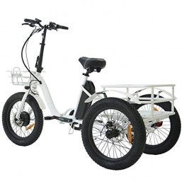 Qnlly Electric Bike Qnlly 48V 500W Electric Trike Fat Tire Folding Tricycle eBike