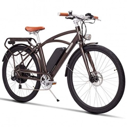 Qnlly Electric Bike Qnlly Electric Bike 48V 500W High Speed Motor Electric Road Bicycle Retro Ebike Lightweight Frame, Aluminum Alloy Suspension Fork Brake Tektro Double Disc Brake