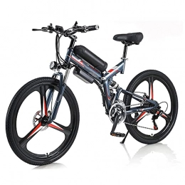 QTQZ Electric Bike QTQZ Multi-purpose Unisex Adult Electric Bike 350W Folding Bike 36V 10A Lithium-Ion Battery 26" Mountain E-Bike 21-Speed Transmission System 3 Riding Modes for Outdoor Cycling Travel Work Out