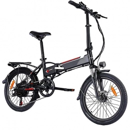 QTQZ Bike QTQZ Multi-purpose Unisex Adults 20 Inch Electric Folding Bikes 350W E-bike 36V 8AH Removable Battery 7 Speed Aluminum Alloy City Folding Bicycle for Outdoor Cycling Travel Work Out