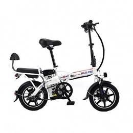 QUETAZHI Bike QUETAZHI 14 Inches Foldable Electric Bicycle, An Electric Bicycle Foldable, Portable Bicycle Safety Adjustable, 350 Watts, The Maximum Speed Of 25 Km / H, 150 Kg Payload QU526 (Color : White)