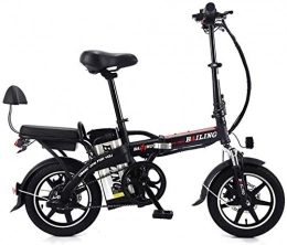 QUETAZHI Electric Bike QUETAZHI 14 Inches Foldable Electric Bicycle, Electric Bicycle Double Lithium Can Be Safely Adjusted Portable Bicycle Riding, 48V 350W High-power Electric Bicycles, Payload 150kg QU526