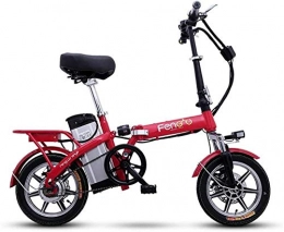 QUETAZHI Electric Bike QUETAZHI Electric Bike, Foldable Bike 14 Inches Of Snow 250W Electric Beach Mountain Bike Lithium Battery 48V 27.5Ah QU526 (Color : Red)
