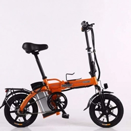 Quino Bike Quino Electric Bike Foldable, Mini Mobility Bikes for Adults Adjustable Lightweight Bike with Removable Large Capacity 48V Lithium Battery 150km Black / Red / Orange / Purple Orange-23ah
