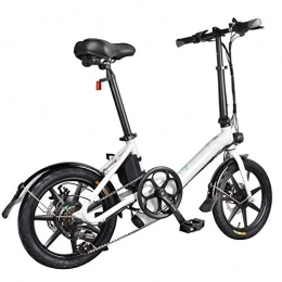 QYL Electric Bike QYL Commuting Electric Bike, with 250W 36V Battery Dual-Disc, LED Display Folding Bicycles for Fitness Outdoor Sporting, White