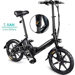 QYL Bike QYL Electric Bike, Folding Pedal Assist E-Bike 7.8AH 36V Battery with Shockproof Tire Dual-Disc, for Men Teenagers City Commuting