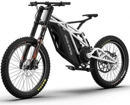 QZ Electric Bike QZ Adult Electric Mountain Bike, All-Terrain Off-Road Snow Electric Motorcycle, Equipped with 60V30AH x -21700 Li-Battery Innovation Cruiser Bicycle (Color : White)