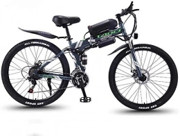 QZ Electric Bike QZ Adult Folding Electric Mountain Bike, 350W Snow Bikes, Removable 36V 10AH Lithium-Ion Battery for, Premium Full Suspension 26 Inch Electric Bicycle (Color : Grey, Size : 27 speed)