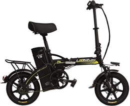 IMBM Bike R9 Portable 14 Inches Folding Pedal Assist Electric Bike, 48V 23.4Ah Strong Lithium Battery, Integrated Wheel, Suspension EBike (Color : Yellow, Size : Plus 1 Spare Battery)