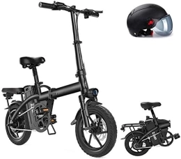 RDJM Electric Bike RDJM Ebikes, 14" Foldaway / Carbon Steel Material City Electric Bike Assisted Electric Bicycle Sport Mountain Bicycle with Removable Lithium Battery 400W / 48V, Black, 35KM (Color : Black, Size : 160KM)