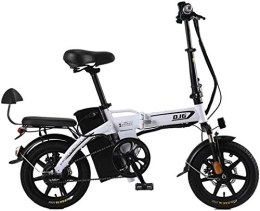 RDJM Bike RDJM Ebikes, 14-Inch Folding Electric Bicycle 48V240w20ah Pure Electric Endurance 70Km To 80Km Aluminum Alloy Shock-Absorbing Tubeless Tires for Takeaway (Color : White)