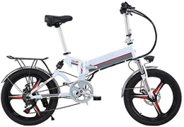 RDJM Electric Bike RDJM Ebikes, 20" 350W Foldaway / Carbon Steel Material City Electric Bike Assisted Electric Bicycle Sport Mountain Bicycle with 48V Removable Lithium Battery (Color : White)