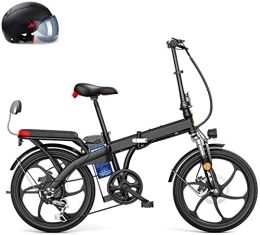 RDJM Electric Bike RDJM Ebikes, 20" Foldaway, 48V City Electric Bike, 250W Assisted Electric Bicycle Sport Mountain Bicycle 7 Shifting System with Removable Lithium Battery (Color : Black)