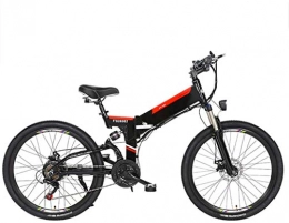 RDJM Electric Bike RDJM Ebikes, 26'' Folding Electric Mountain Bike with Removable 48V 10 / 12.8AH Lithium-Ion Battery 350W Motor Electric Bike E-Bike 21 Speed Gear And Three Working Modes (Color : Black, Size : 12.8AH)