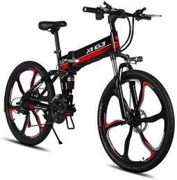 RDJM Bike RDJM Ebikes, 26 Inch Adult Electric Mountain Bike, Magnesium Aluminum Alloy Foldable Electric Bicycle, 48V Lithium Battery / LCD Display / 21 Speed (Color : B, Size : 60KM)