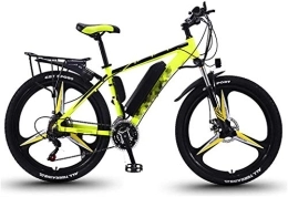 RDJM Electric Bike RDJM Ebikes, 26 inch Electric Bikes mountain Bicycle, 30 speed magnesium alloy onepiece Bike 36V lithium battery Sports Outdoor Cycling Adult (Color : Yellow)