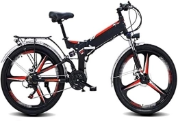 RDJM Electric Bike RDJM Ebikes, 26 inch Folding Electric Bikes Bicycle Mountain, 48V10Ah lithium battery 21 speed Adult Bike GPS positioning Sports Cycling (Color : Black)