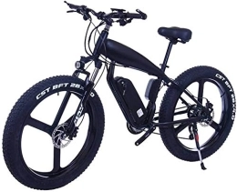 RDJM Electric Bike RDJM Ebikes, 26inch Fat Tire Electric Bike 48V 10Ah / 15Ah Large Capacity Lithium Battery City Adult E-bikes 21 / 24 / 27 / 30 Speeds Electric Mountain Bicycle (Color : 15Ah, Size : Black-B)