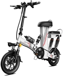 RDJM Electric Bike RDJM Ebikes, 350W 12 Inch Electric Bicycle Mountain For Adults, High Carbon Steel Electric Scooter Gear E-Bike With Removable 48V30A Lithium Battery (Color : Silver, Size : Range:100km)