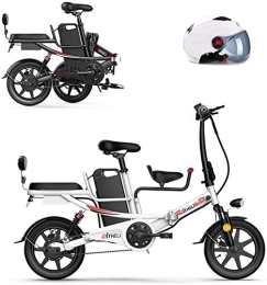 RDJM Electric Bike RDJM Ebikes, 400W Folding Electric Bike for Adults, 14" Electric Bicycle / Commute Ebike, Removable Lithium Battery 48V 8AH / 11AH, Red, 11AH (Color : White, Size : 11AH)