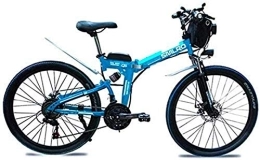 RDJM Electric Bike RDJM Ebikes, 48V 8AH / 10AH / 15AHL Lithium Battery Folding Bike MTB Mountain Bike E-Bike 21 Speed Bicycle Intelligence Electric Bike with 350W Brushless Motor (Color : Blue, Size : 48V10AH350w)