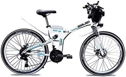 RDJM Electric Bike RDJM Ebikes, 48V 8AH / 10AH / 15AHL Lithium Battery Folding Bike MTB Mountain Bike E-Bike 21 Speed Bicycle Intelligence Electric Bike with 350W Brushless Motor (Color : White, Size : 48V15AH350w)