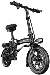 RDJM Bike RDJM Ebikes, Adult Folding Electric Bike With 400W Motor, Removable 48V 30AH Waterproof Large Capacity Lithium Battery, Commuter Electric Bike / Travel Electric Bike (Color : Black, Size : Range:130km)