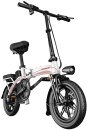 RDJM Electric Bike RDJM Ebikes, Adult Folding Electric Bike With 400W Motor, Removable 48V 30AH Waterproof Large Capacity Lithium Battery, Commuter Electric Bike / Travel Electric Bike (Color : White, Size : Range:130km)