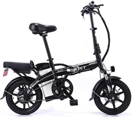 RDJM Electric Bike RDJM Ebikes, Electric Bicycle Carbon Steel Folding Lithium Battery Car Adult Double Electric Bicycle Self-Driving Takeaway, Black, 20A