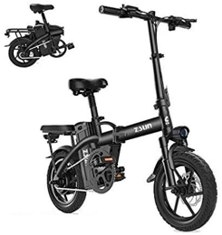 RDJM Electric Bike RDJM Ebikes, Electric Bicycle Ebikes Folding Ebike Lightweight 400W Removable 48V 10Ah Waterproof And Dustproof Lithium Battery With 14inch Tire & LCD Screen (Color : Black, Size : Endurance:110km)