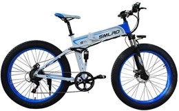 RDJM Electric Bike RDJM Ebikes, Electric Bicycle Folding Mountain Power-Assisted Snowmobile Suitable for Outdoor Sports 48V350W Lithium Battery, Blue, 36V10AH