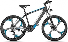 RDJM Electric Bike RDJM Ebikes, Electric Bike 26 Inches Fat Tire Snow Bicycle Mountain Bikes Men's Dual Disc Brake Aluminum Alloy for Adults and Teens, for Sports Outdoor Cycling Travel, LED Light (Color : Blue)