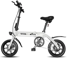 RDJM Electric Bike RDJM Ebikes Electric Bike, Folding Electric Bicycle for Adults, Commute Ebike with 250W Motor, Max Speed 25 Km / H, 3 Work Modes, Front And Rear Disc Brake (Color : White, Size : 100KM)