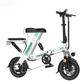 RDJM Electric Bike RDJM Ebikes, Electric Bike, Urban Commuter Folding E-bike, Max Speed 25km / h, 14inch Adult Bicycle, 200W / 36V Charging Lithium Battery (Color : White)