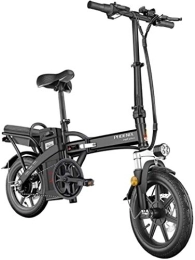 RDJM Electric Bike RDJM Ebikes Fast Electric Bikes for Adults 14 inch Electric Bicycle Commute Ebike With Inverter Motor, 48V City Bicycle Max Speed 25 Km / h (Color : Black, Size : 12Ah)