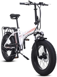 RDJM Electric Bike RDJM Ebikes, Fast Electric Bikes for Adults 20 inch Snow Electric Bike Removable Lithium-Ion Battery 500W Urban Commuter 7 Speed Ebike for Adults 48V 15Ah Lithium Battery (Color : White)