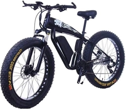 RDJM Electric Bike RDJM Ebikes, Fat Tire Electric Bicycle 48V 10Ah Lithium Battery with Shock Absorption System 26inch 21speed Adult Snow Mountain E-bikes Disc Brakes (Color : 10ah, Size : Black)