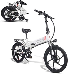 RDJM Bike RDJM Ebikes, Folding Electric Bike, 350W Motor 20 inch Urban Commuter Electric Bike for Adults 48V 10.4Ah Removable Lithium Battery 7-speed Gear and Three Working Modes (Color : White)