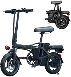 RDJM Electric Bike RDJM Ebikes, Folding Electric Bike For Adults, 14" Electric Bicycle / Commute Ebike With 250W Motor, Removable Waterproof And Dustproof 48V 6Ah-36Ah Lithium Battery. (Color : Black, Size : 20AH)