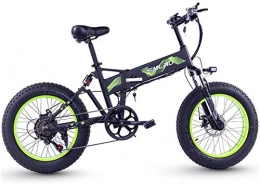 RDJM Electric Bike RDJM Ebikes, Folding Electric Bikes 4.0 fat tires, aluminum alloy Bicycle LCD display shock absorber Bike Sports Outdoor Cycling (Color : Green)