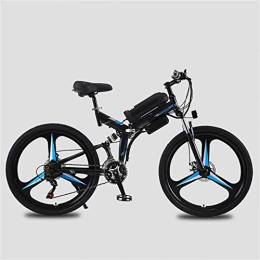 RDJM Electric Bike RDJM Ebikes, Mountain Bike 21 Speed E Bike 26 Inches Electric Foldable Double Disc Brake Full Suspension Mountain Bikes 10AH 70 Kilometers Endurance Level 5damping Hybrid Bike (Color : Blue)