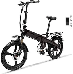 RDJM Electric Bike RDJM Electric Bike, 20-inch Foldable Electric Bike 48V / 240W 12.8Ah Lithium Battery 7 Speed Electric Bike 5 Speed Adult Male And Female Mini Mountain Bike with Anti-theft Device (Color : Black)