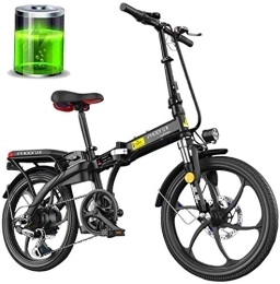 RDJM Electric Bike RDJM Electric Bike, 48V Folding Electric Bike 250W 20'' Electric Bicycle with Removable 8Ah / 12Ah Lithium-Ion Battery - Seat Handlebar Height Can Be Adjusted (Color : Black, Size : 12Ah)
