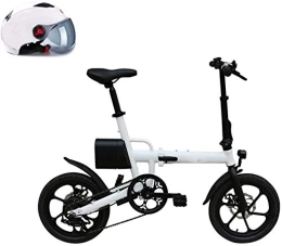 RDJM Bike RDJM Electric Bike, 7.8AH Electric Bike, 250W Adult Electric Mountain Bike, 16" Foldable Electric Bicycle 20Mph with Removablelithium-Ion Battery, Blue (Color : White)