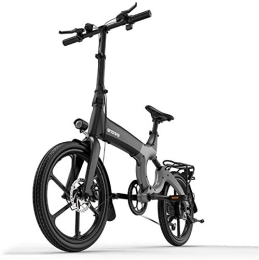 RDJM Electric Bike RDJM Electric Bike, Adult Mountain Electric Bike, 384WH 36V Lithium Battery, Magnesium Alloy 6 Speed Electric Bicycle 20 Inch Wheels (Color : A)