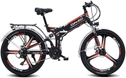 RDJM Electric Bike RDJM Electric Bike, Bike Adult, Folding E-Bike with 300 W Motor 48V 10AH Removable Lithium Battery, 21 Speed Shifter Mountain Bike for Commuter Travel (Color : Black, Size : One Piece Wheel)