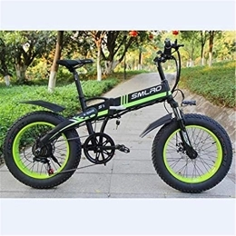 RDJM Electric Bike RDJM Electric Bike, Electric Bicycle Foldable Lithium Battery Assisted Bicycle Snow Beach Mountain Bike Double Disc Brake Fitness Commuting, Green, 48V